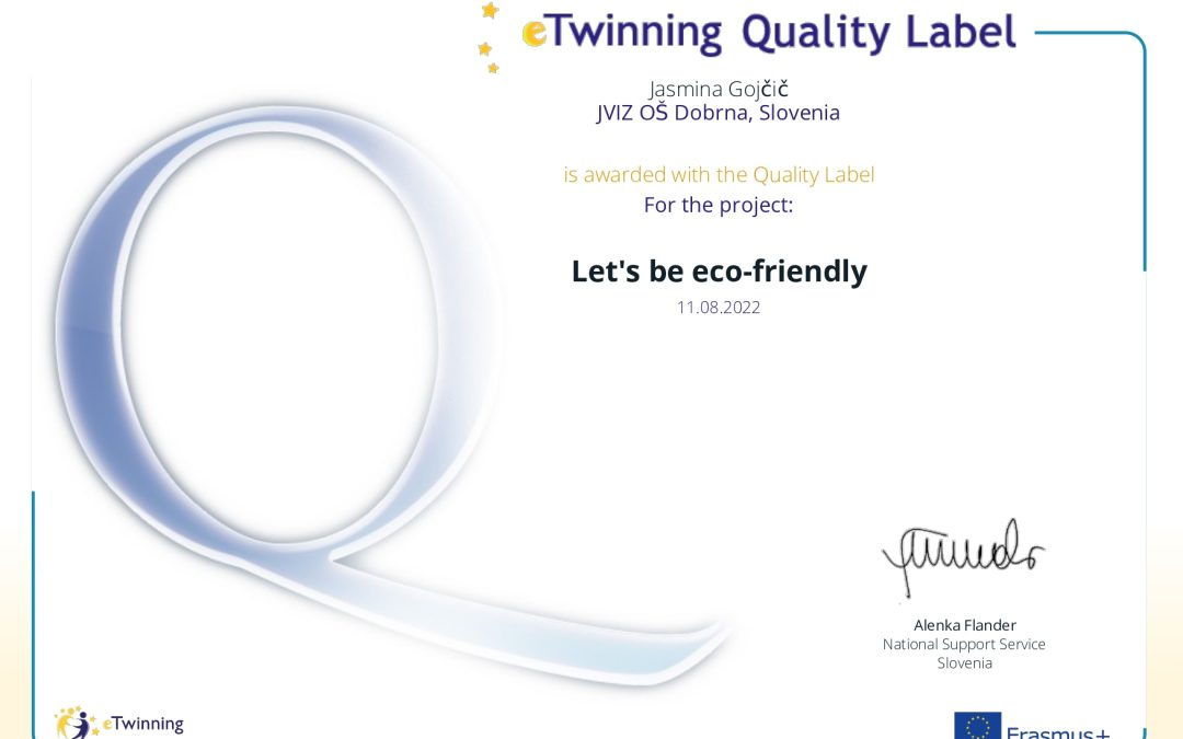 Prejeli smo dva znaka kakovosti eTwinning